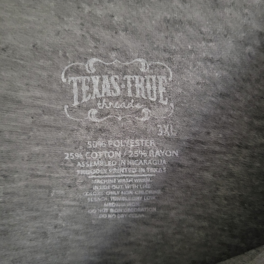 Texas True Threads Women’s Gray Baseball Heart Graphic Tee Shirt Soft Blend 3XL - Picture 4 of 4